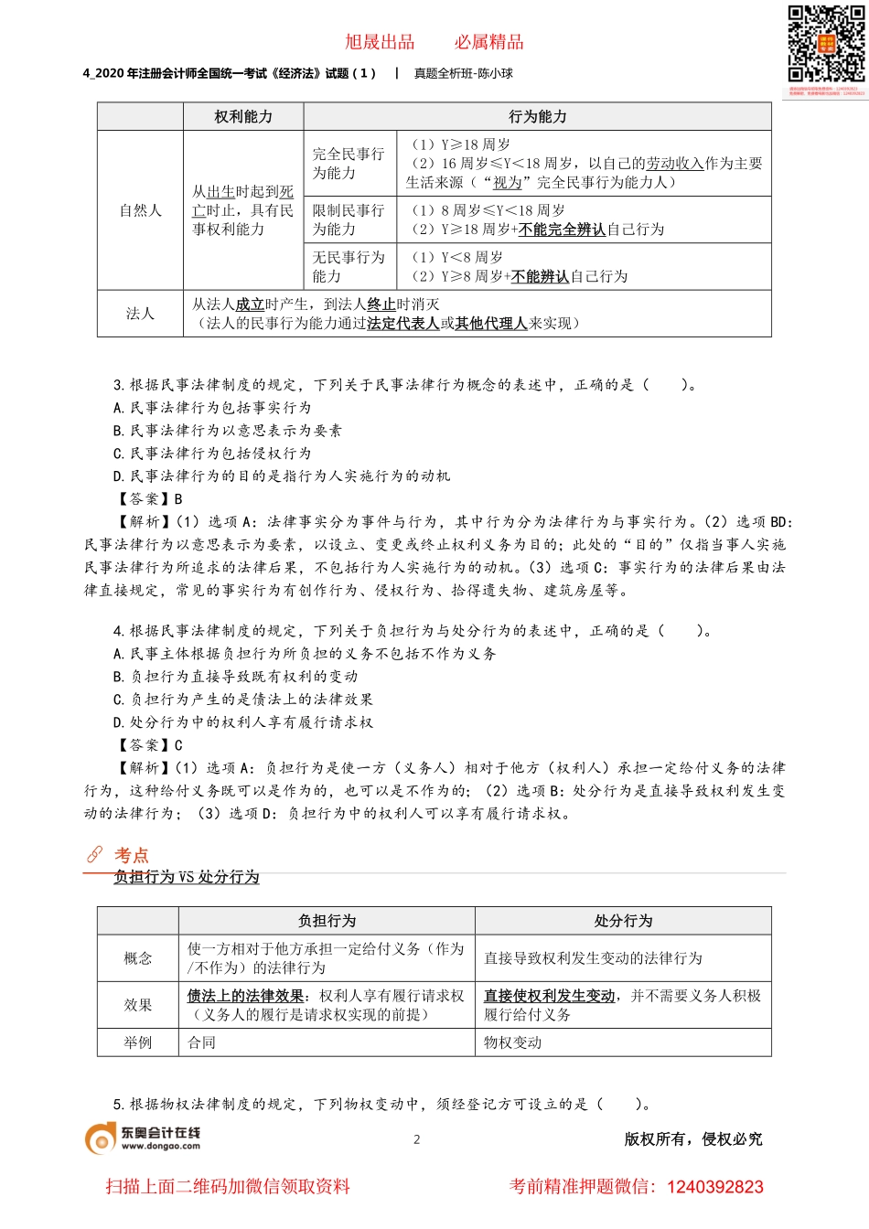 4_2020年注册会计师全国统一考试《经济法》试题（1）.pdf_第2页