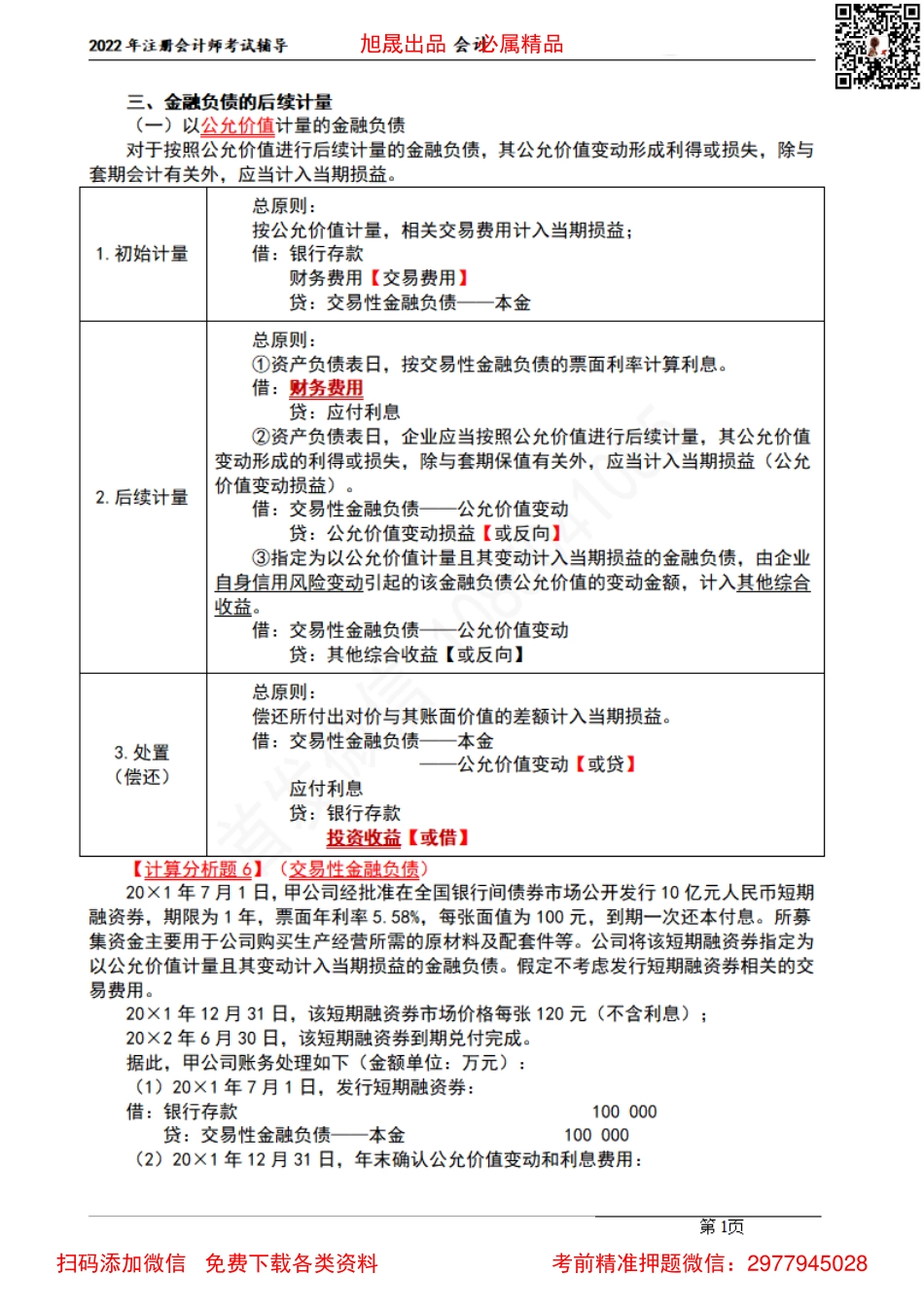 06【基础精讲】-金融负债的后续计量、金融工具的减值与重分类（2022.03.09）.pdf_第1页