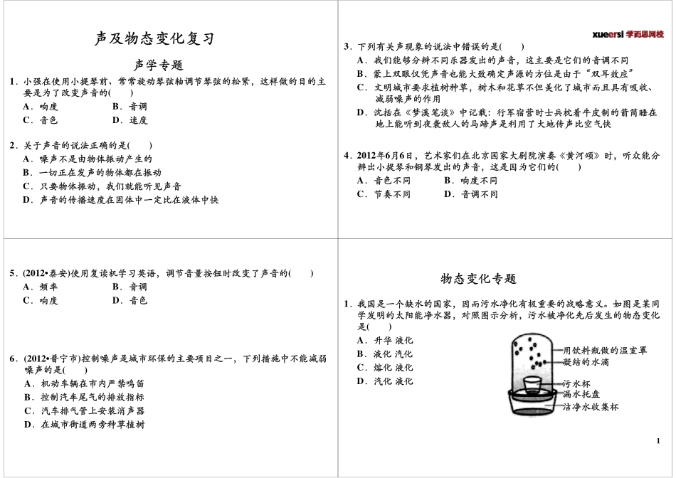 [第15讲] 声及物态变化复习(1).pdf_第1页