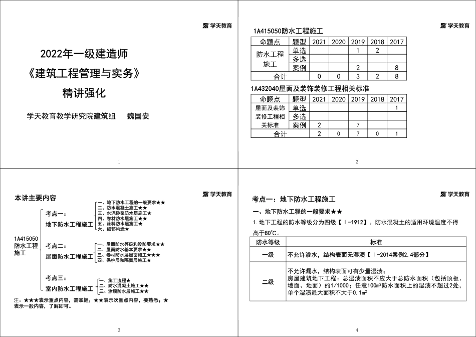 第23讲1A415050防水工程施工-黑白打印版.pdf_第1页
