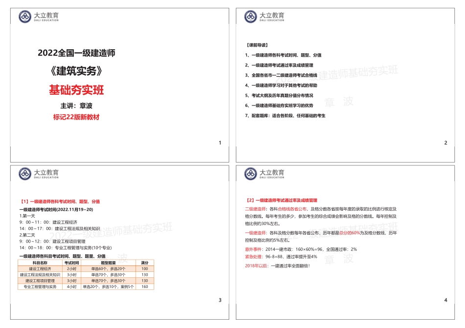 2022一建《建筑》基础夯实讲义：打印版1页4个.pdf_第1页