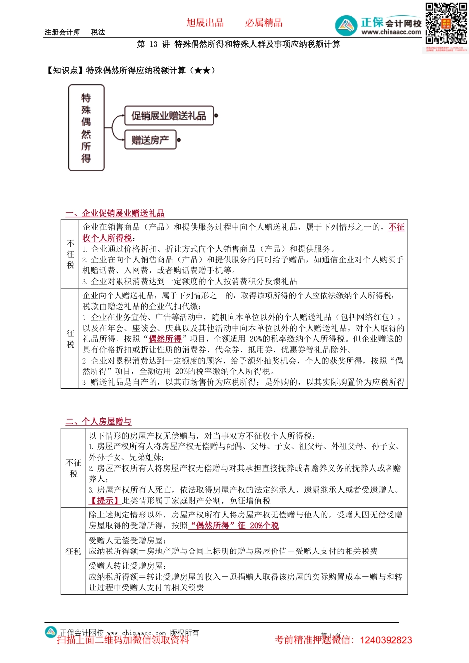 第0513讲　特殊偶然所得和特殊人群及事项应纳税额计算_create.pdf_第1页