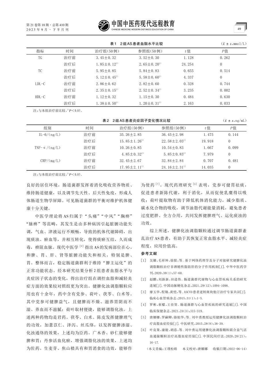 健脾化浊调脂颗粒调节肠道菌群紊乱治疗动脉粥样硬化的临床研究.pdf_第3页