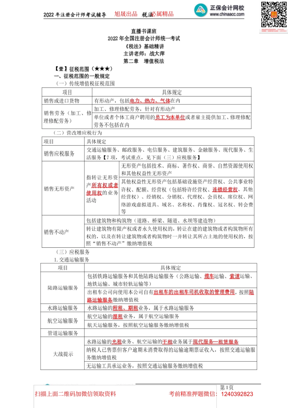 02增值税征税范围、纳税义务人及纳税人的分类、税率（2022.03.14）.pdf_第1页