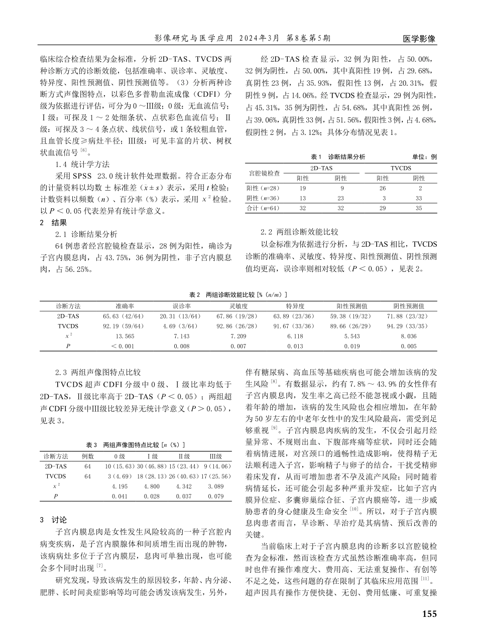 分析经腹部二维超声与经阴道彩色多普勒超声在子宫内膜息肉早期诊断中的价值.pdf_第2页