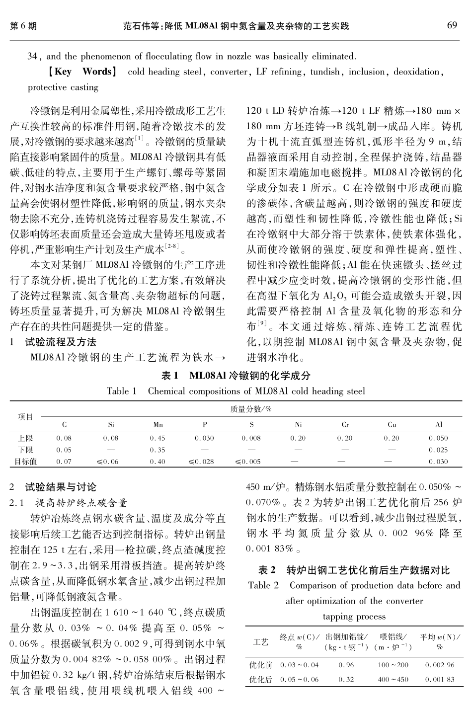 降低ML08Al钢中氮含量及夹杂物的工艺实践.pdf_第2页