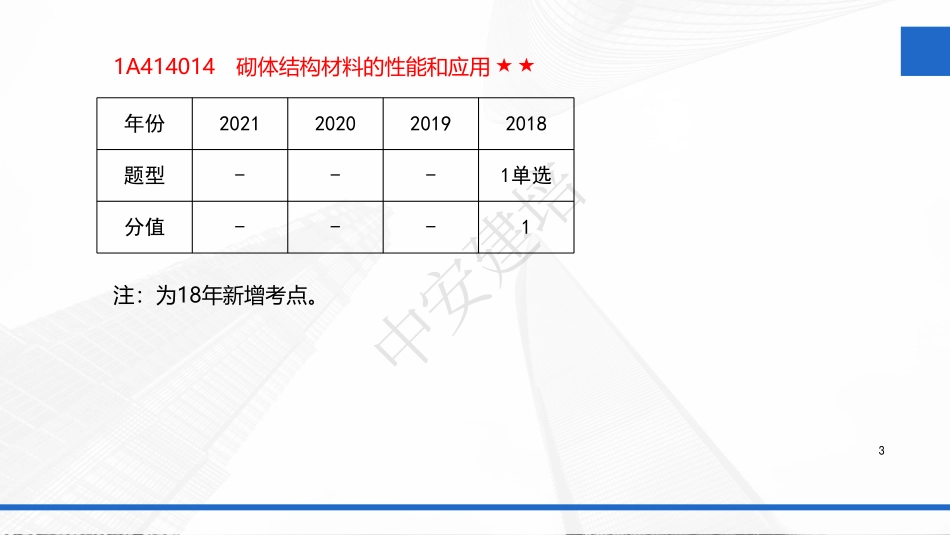 2022年一建建筑实务（第02轮）第04讲1A414014砌体结构材料的性能和应用--1A415012常用工程测量仪器的性能与应用.pdf_第3页