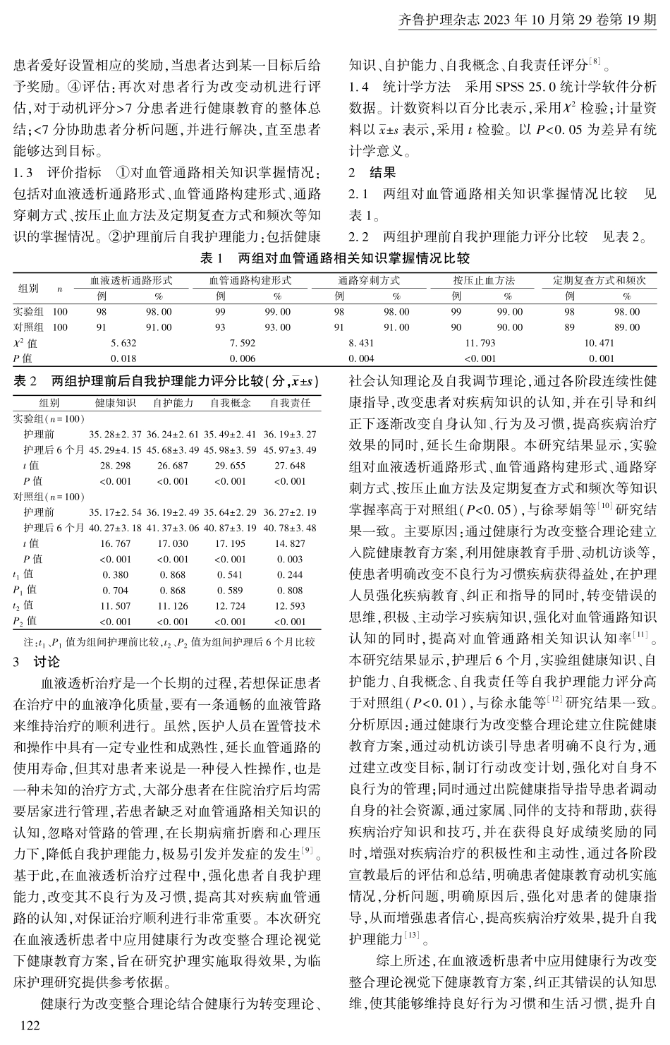 健康行为改变整合理论视觉下健康教育方案对维持性血液透析患者的影响.pdf_第3页