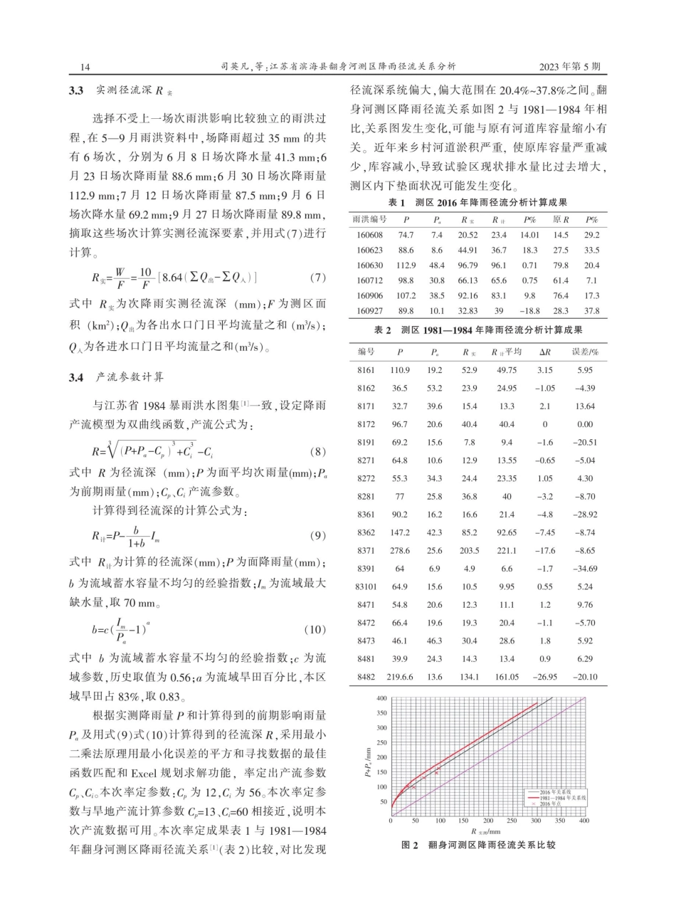 江苏省滨海县翻身河测区降雨径流关系分析.pdf_第3页