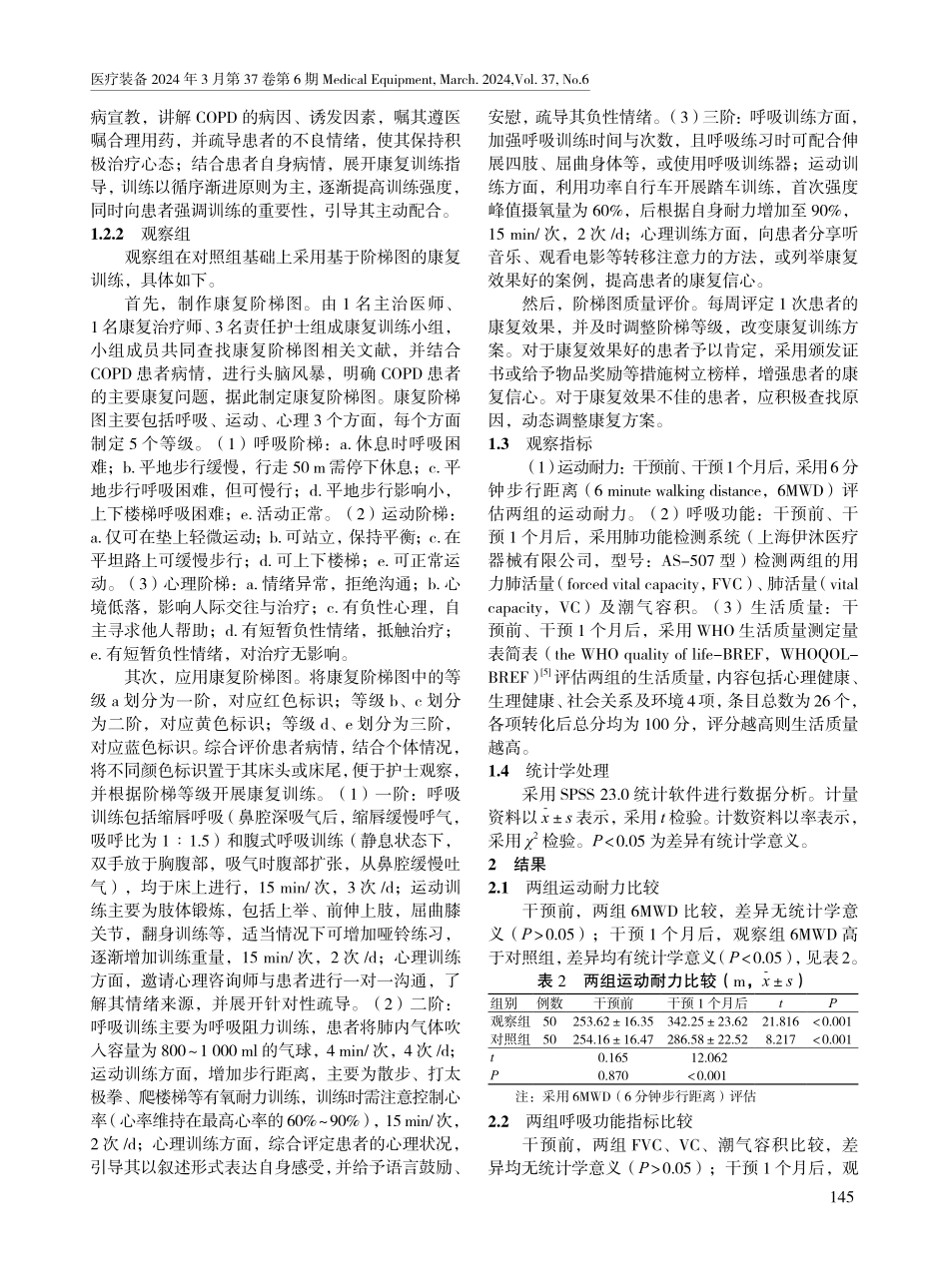 基于阶梯图的康复训练对慢性阻塞性肺疾病患者运动耐力及呼吸功能的影响.pdf_第2页