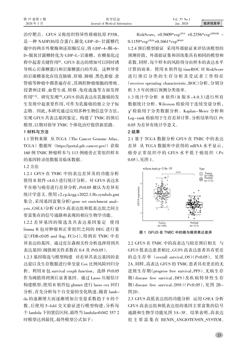 基于糖酵解相关基因GFUS对三阴性乳腺癌疗效预测模型构建与验证.pdf_第2页
