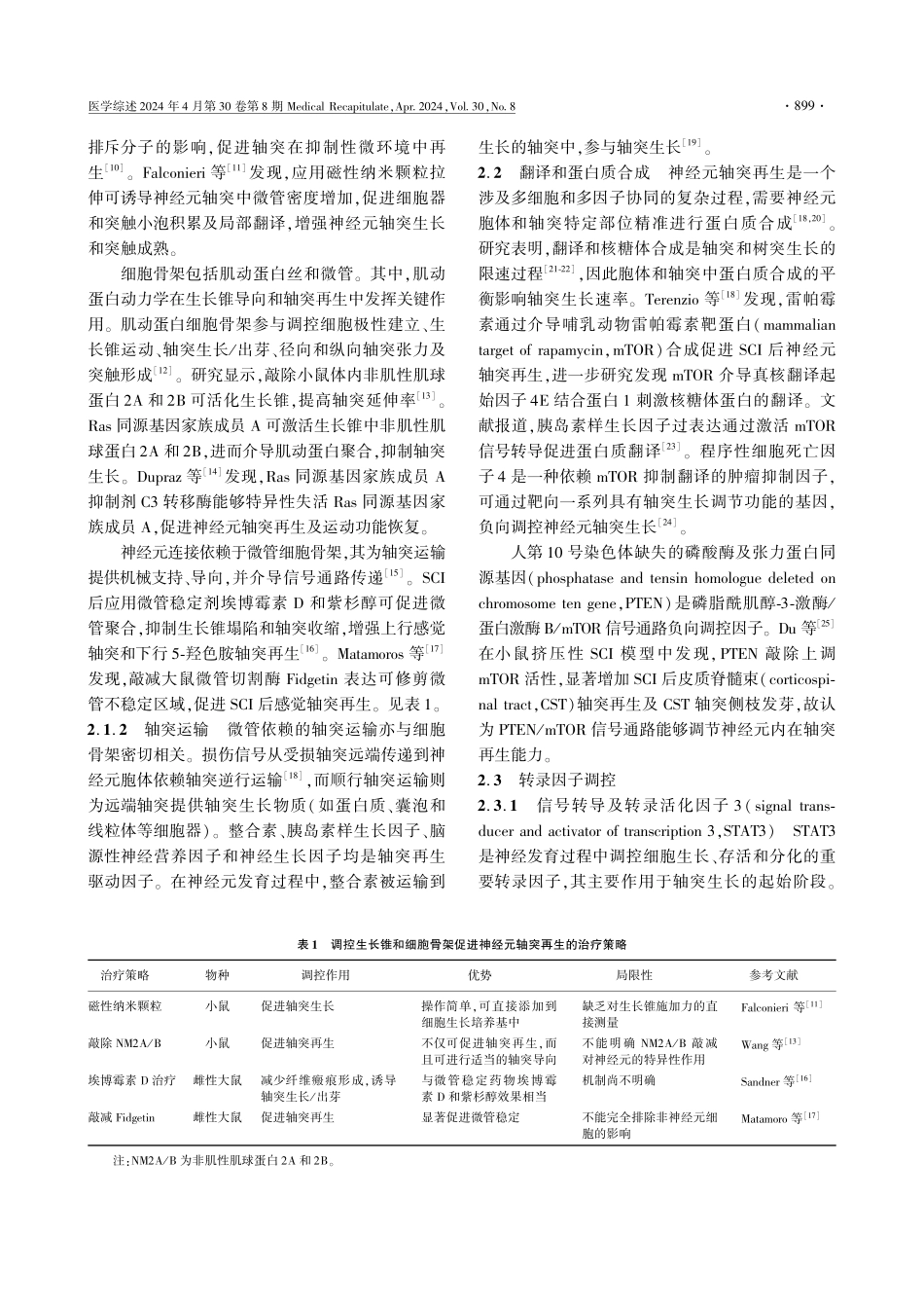 脊髓损伤后神经元轴突内在再生能力调控策略的 研究进展.pdf_第3页