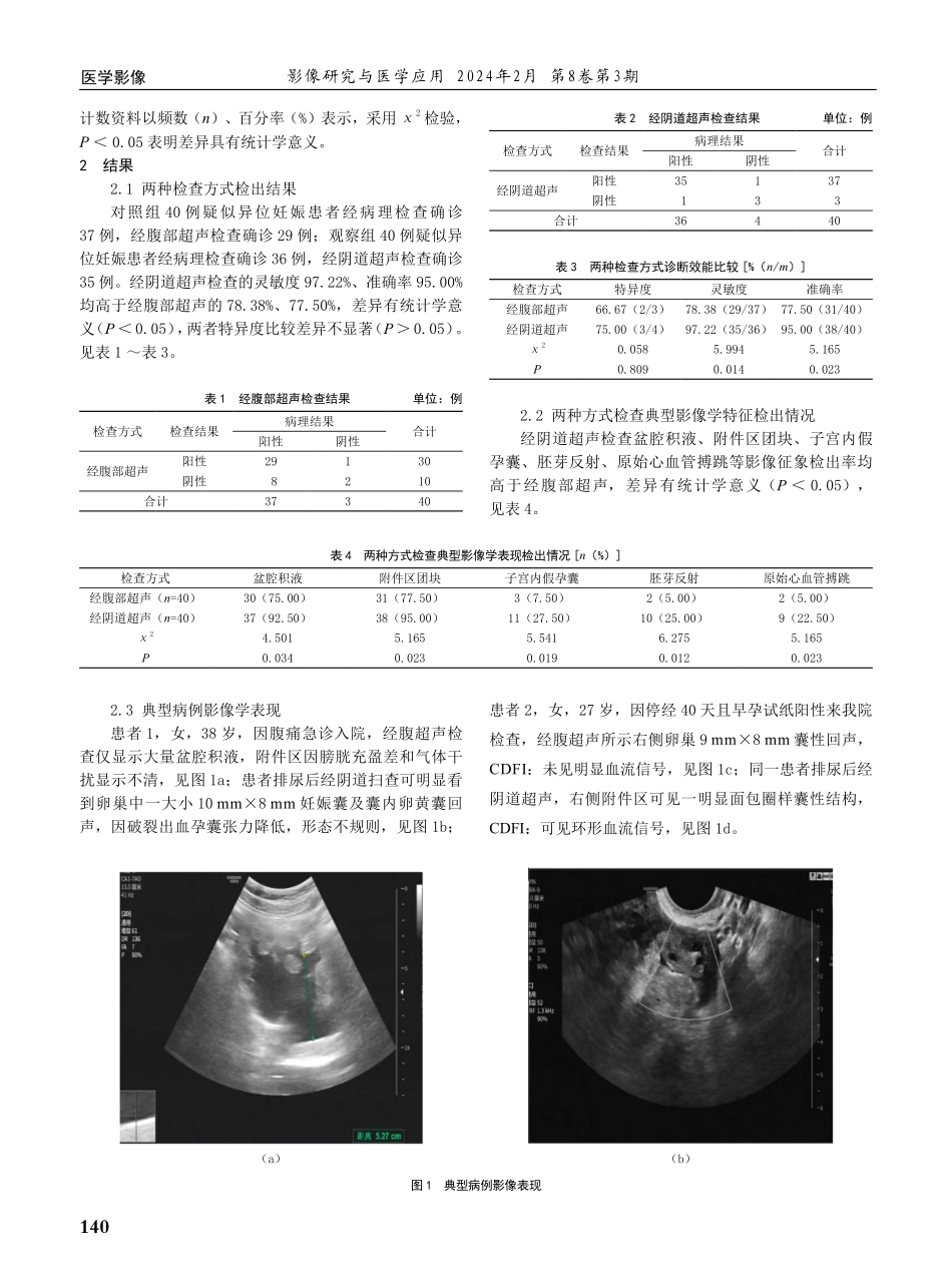 经腹部与经阴道超声诊断早期异位妊娠的效能分析.pdf_第2页