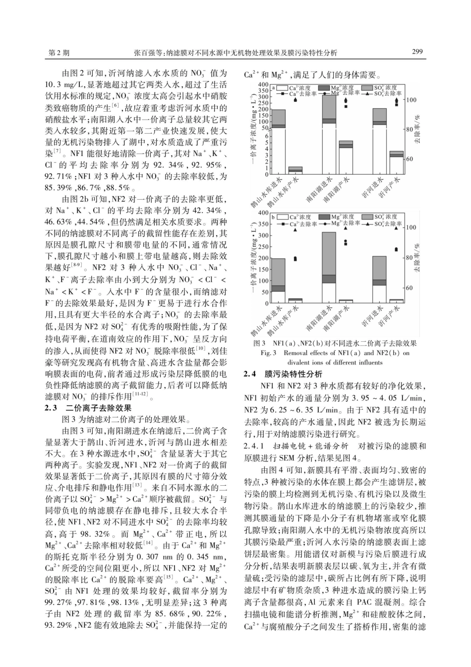 纳滤膜对不同水源中无机物处理效果及膜污染特性分析.pdf_第3页