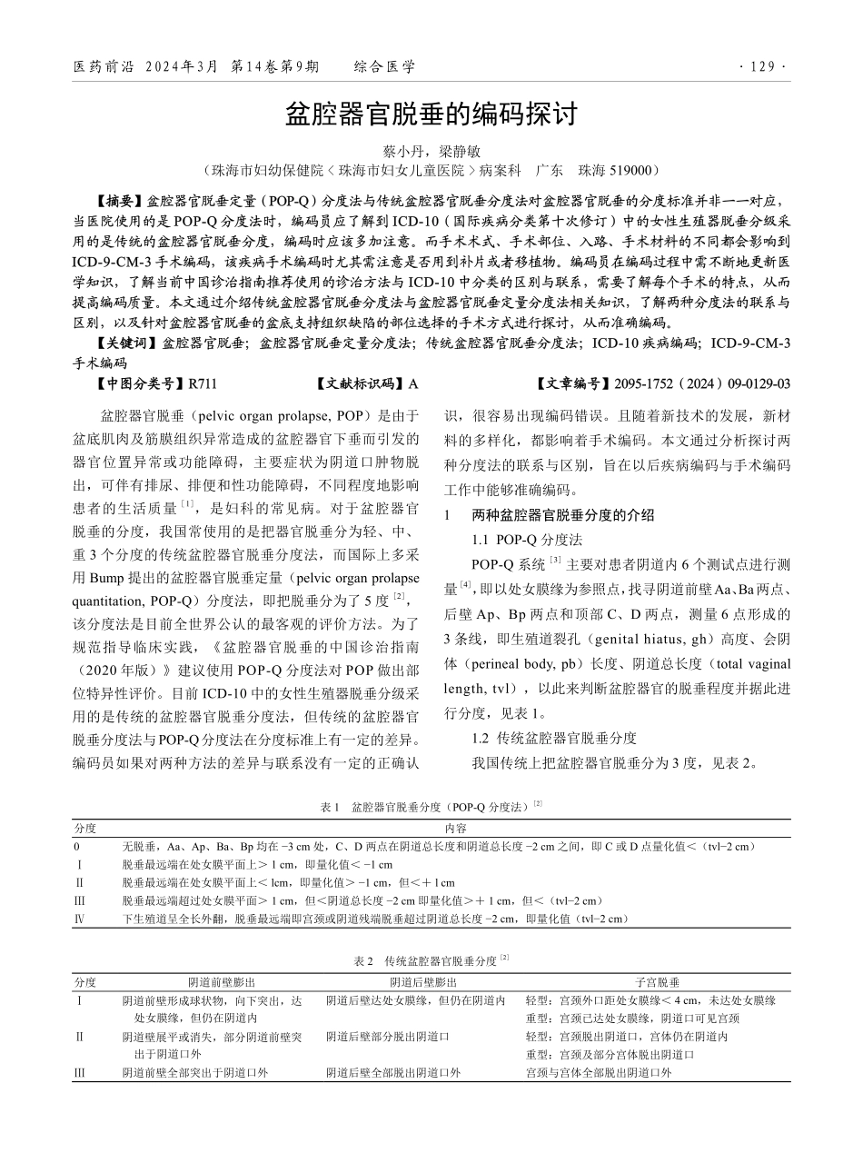 盆腔器官脱垂的编码探讨.pdf_第1页