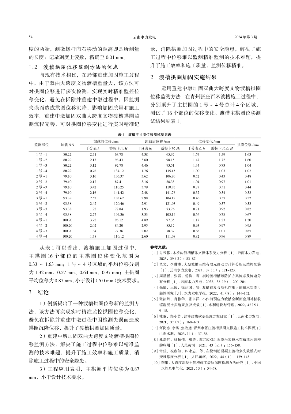 青州市张庄渡槽重建中墩加固拱圈位移监测.pdf_第3页