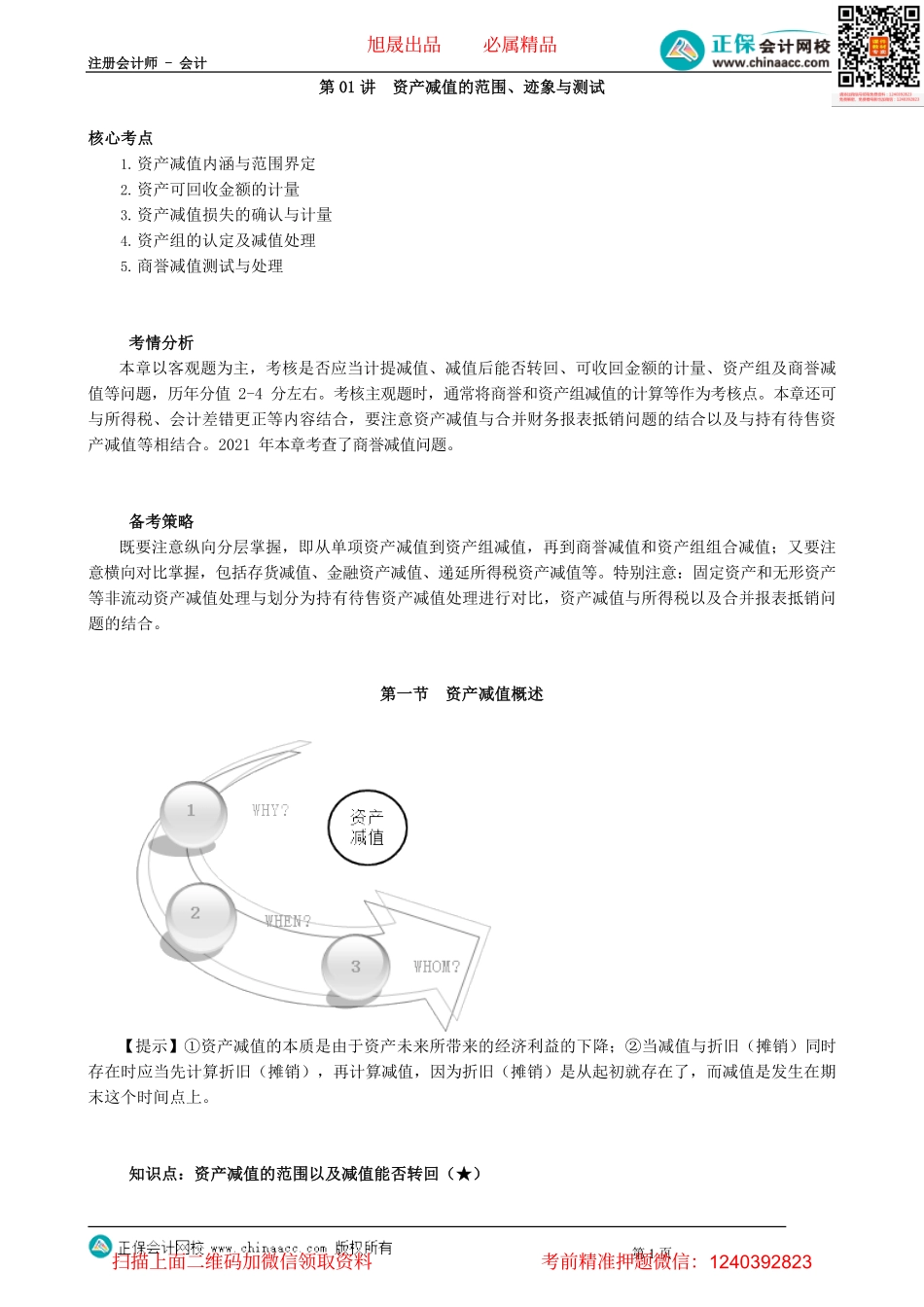 第0701讲　资产减值的范围、迹象与测试_create.pdf_第1页