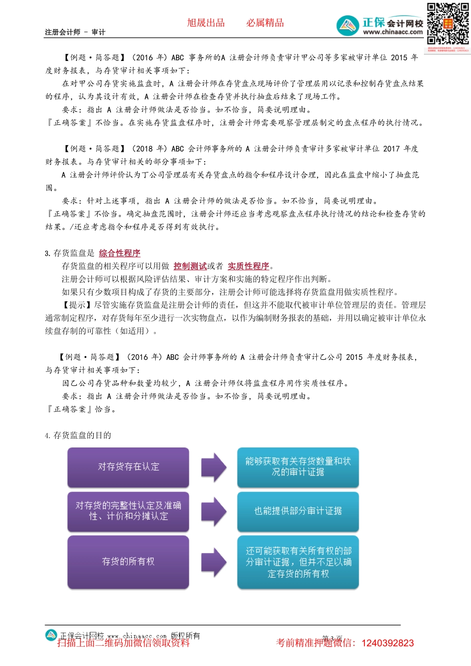 第1104讲　存货的审计目标、一般审计程序及监盘的作用_create.pdf_第3页