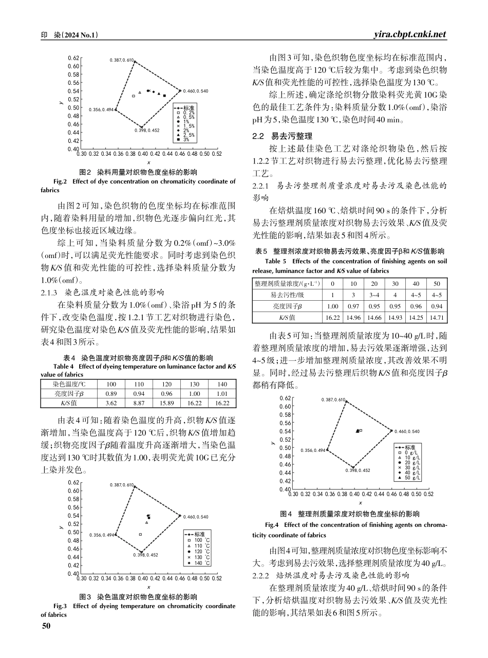 涤纶织物分散荧光黄染色及易去污整理.pdf_第3页