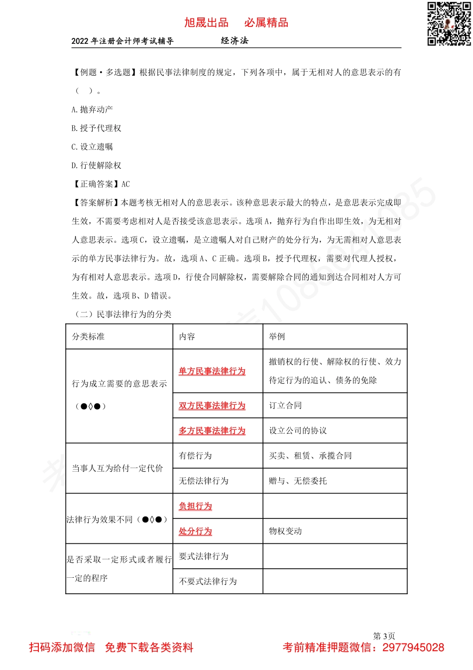 02第二章　意思表示、民事法律行为的分类、成立、生效（2022.3.8）.pdf_第3页
