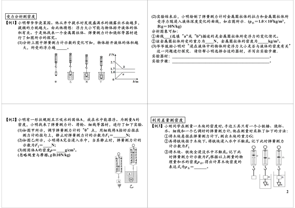 浮力单元复习—浮力实验题型(2).pdf_第2页