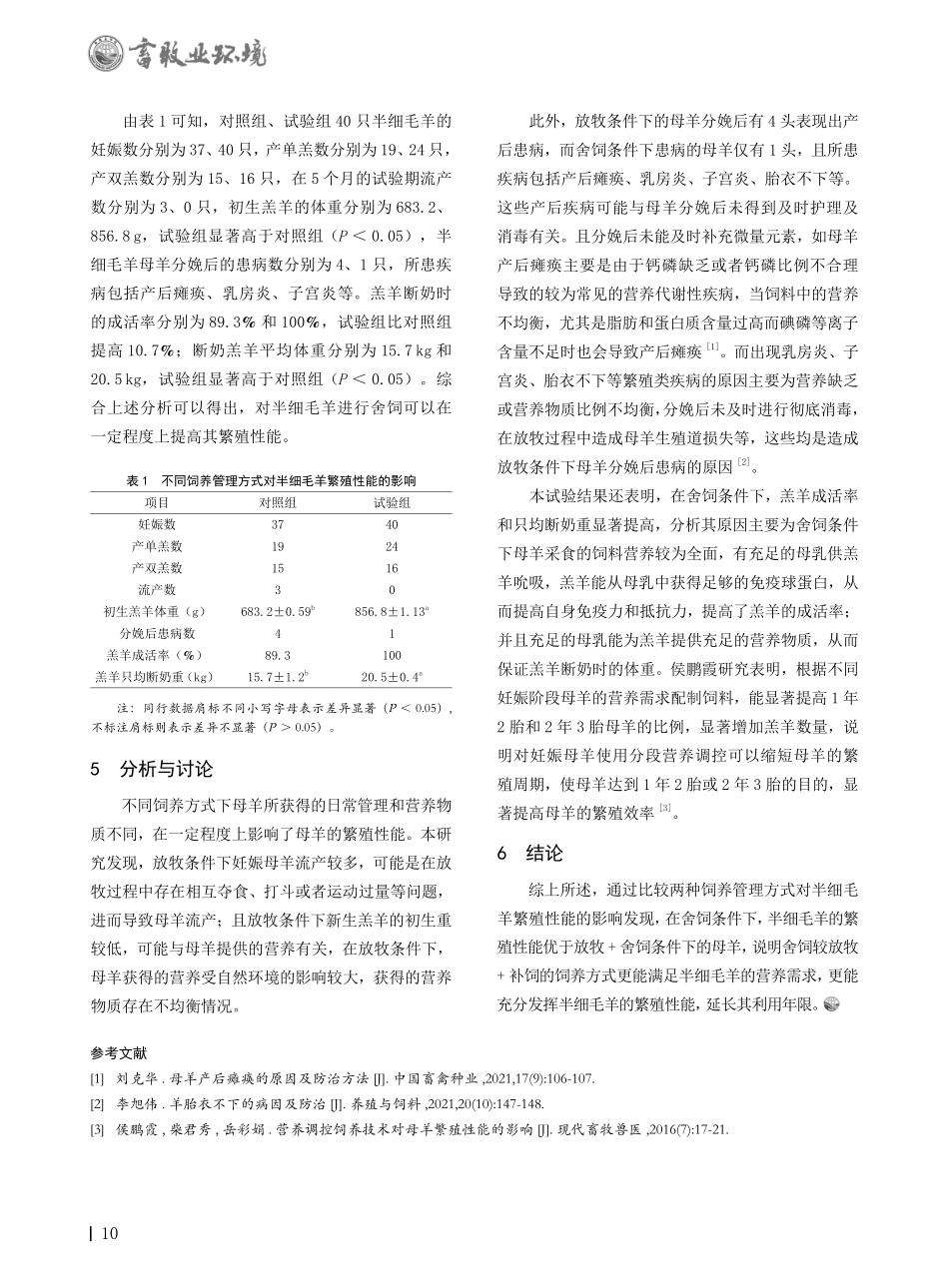 不同饲养管理对羊繁殖性能的影响.pdf_第2页