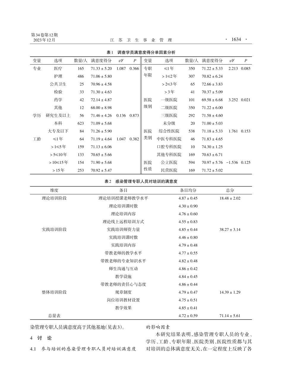 江苏省医院感染管理专职人员岗位培训满意度调查.pdf_第3页