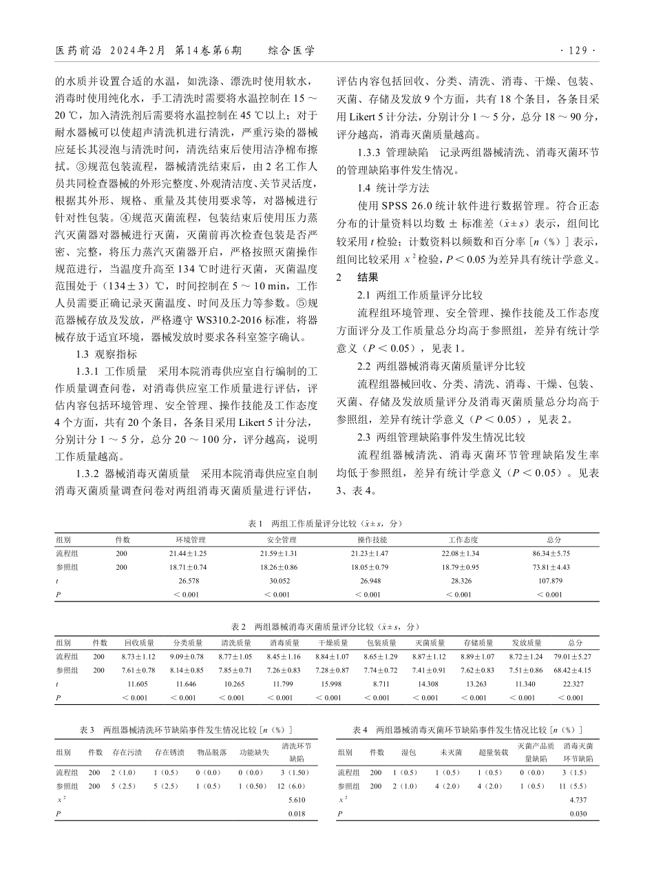 流程化作业标准在消毒供应室管理中的应用效果.pdf_第2页