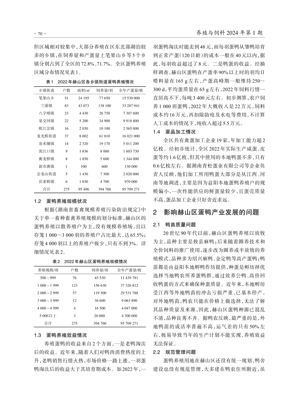 湖南省益阳市赫山区蛋鸭产业发展现状与思考.pdf_第2页