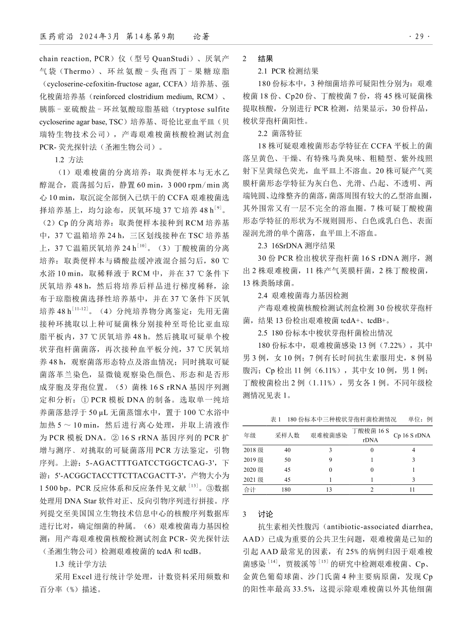 某校大学生梭状芽孢杆菌携带情况调查.pdf_第2页