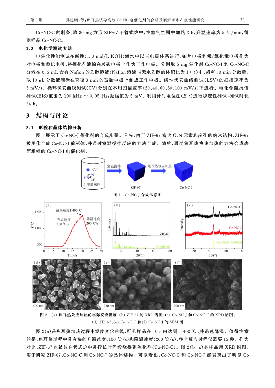 焦耳热诱导高效Co-NC电催化剂的合成及裂解海水产氢性能研究.pdf_第3页