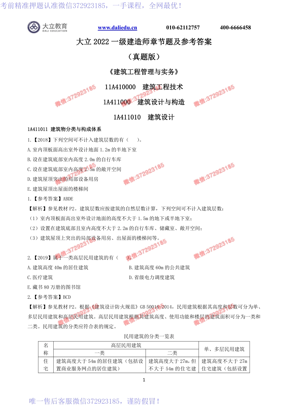 2022一建《建筑》章节题及参考答案.pdf_第1页