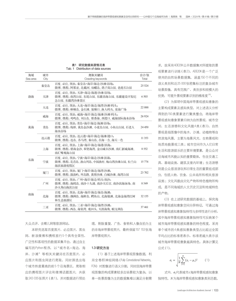 基于网络图像的海岸带景观感知意象及空间分异研究——以中国12个沿海城市为例.pdf_第3页