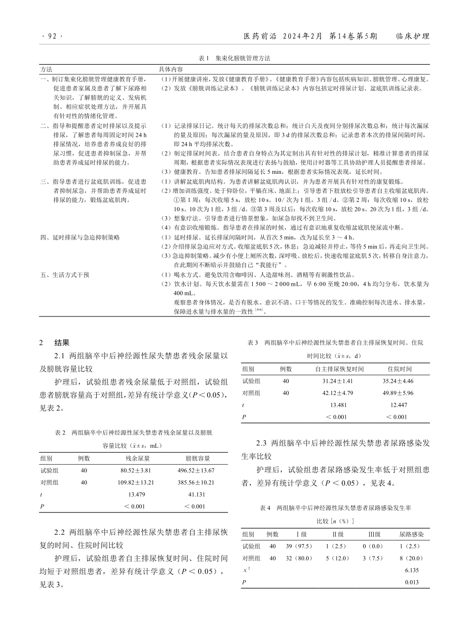 集束化膀胱管理在脑卒中后神经源性尿失禁患者中的应用效果.pdf_第2页