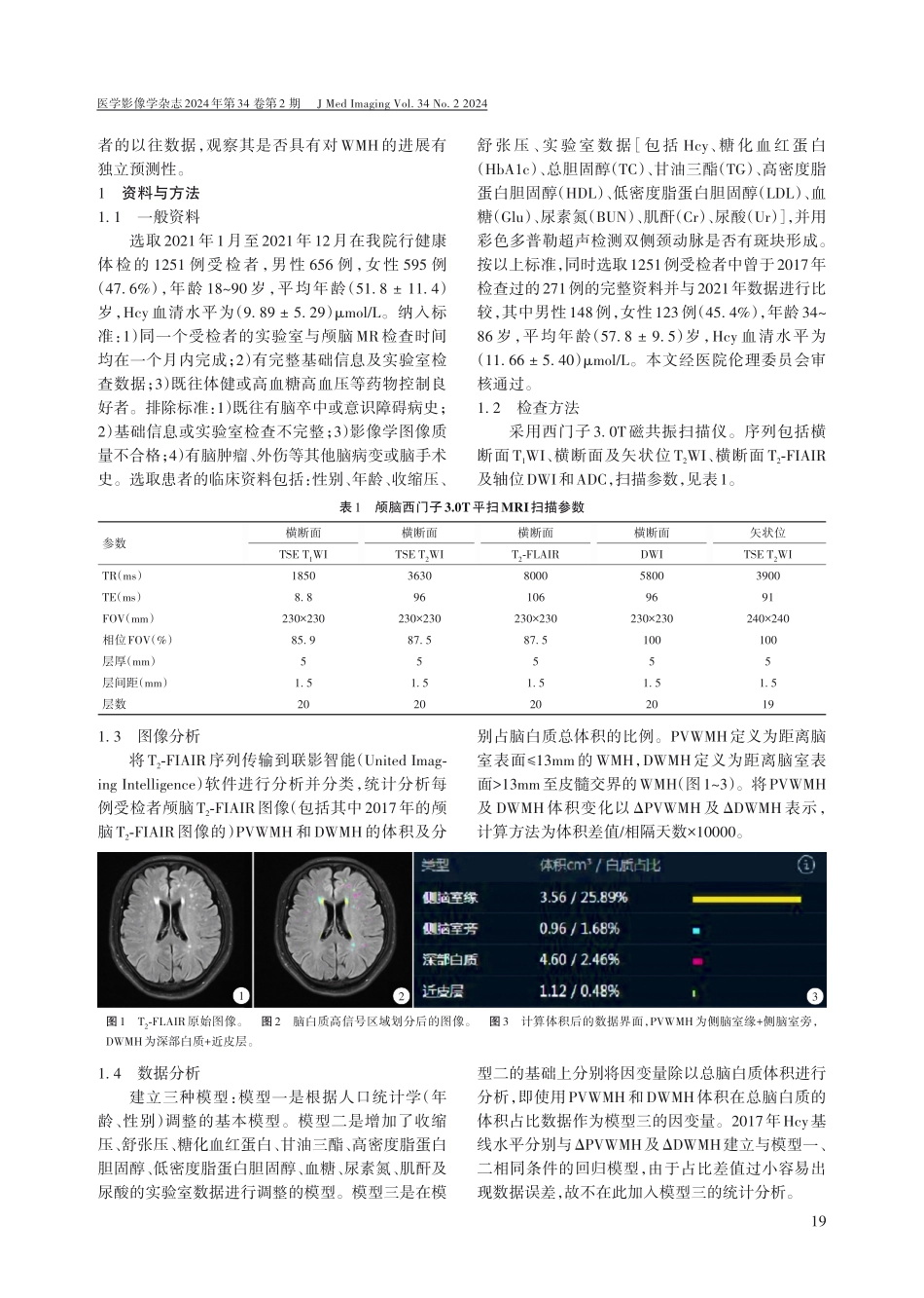 健康体检人群脑白质高信号与同型半胱氨酸的相关性研究.pdf_第2页