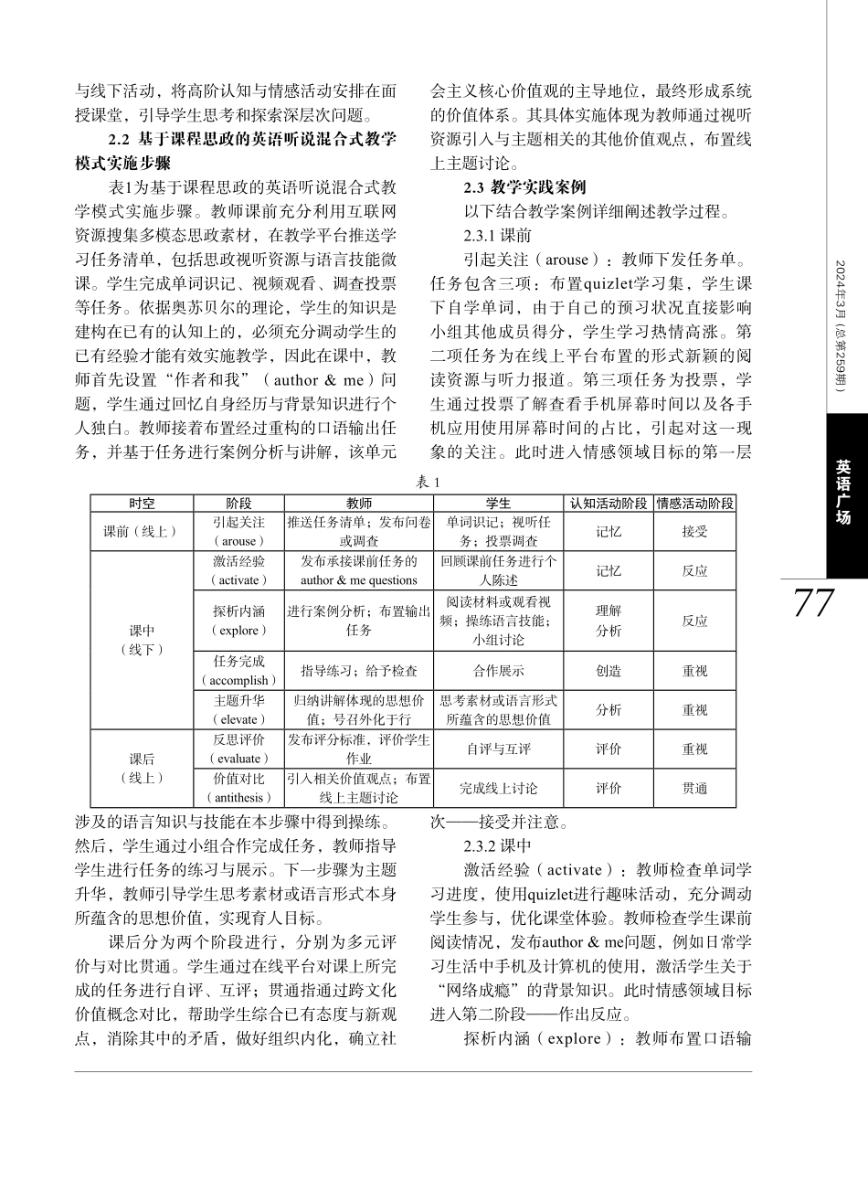 课程思政理念下英语听说混合式教学模式探究与实践.pdf_第3页