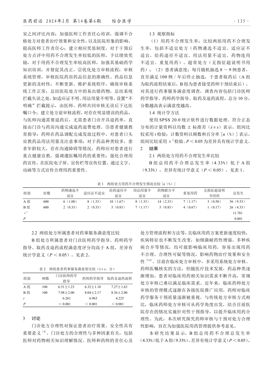 临床药师审核与干预对门诊处方合理性的影响.pdf_第2页