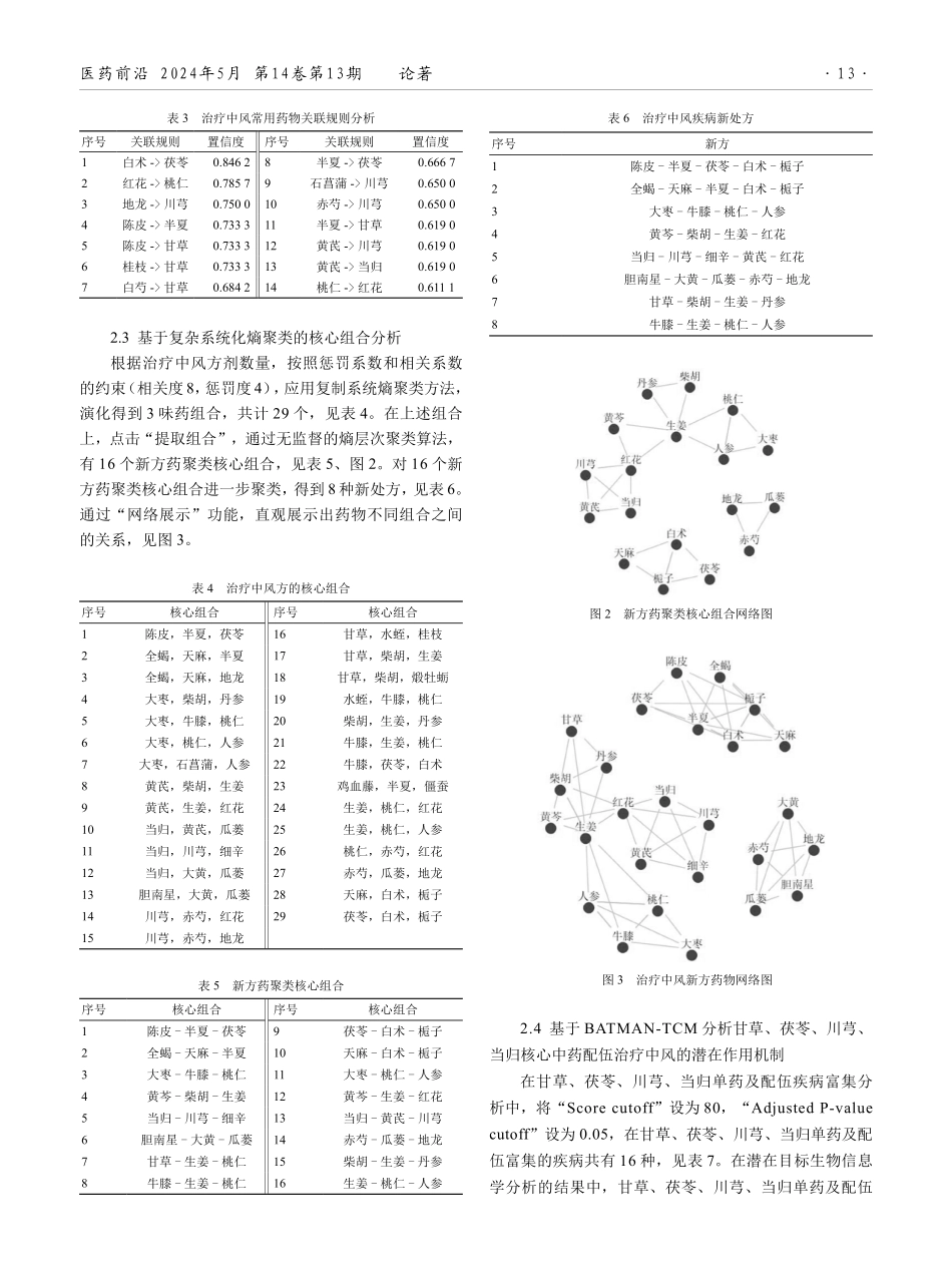 基于网络药理学及中医传承辅助平台对中医药治疗脑卒中用药规律及机制的研究.pdf_第3页