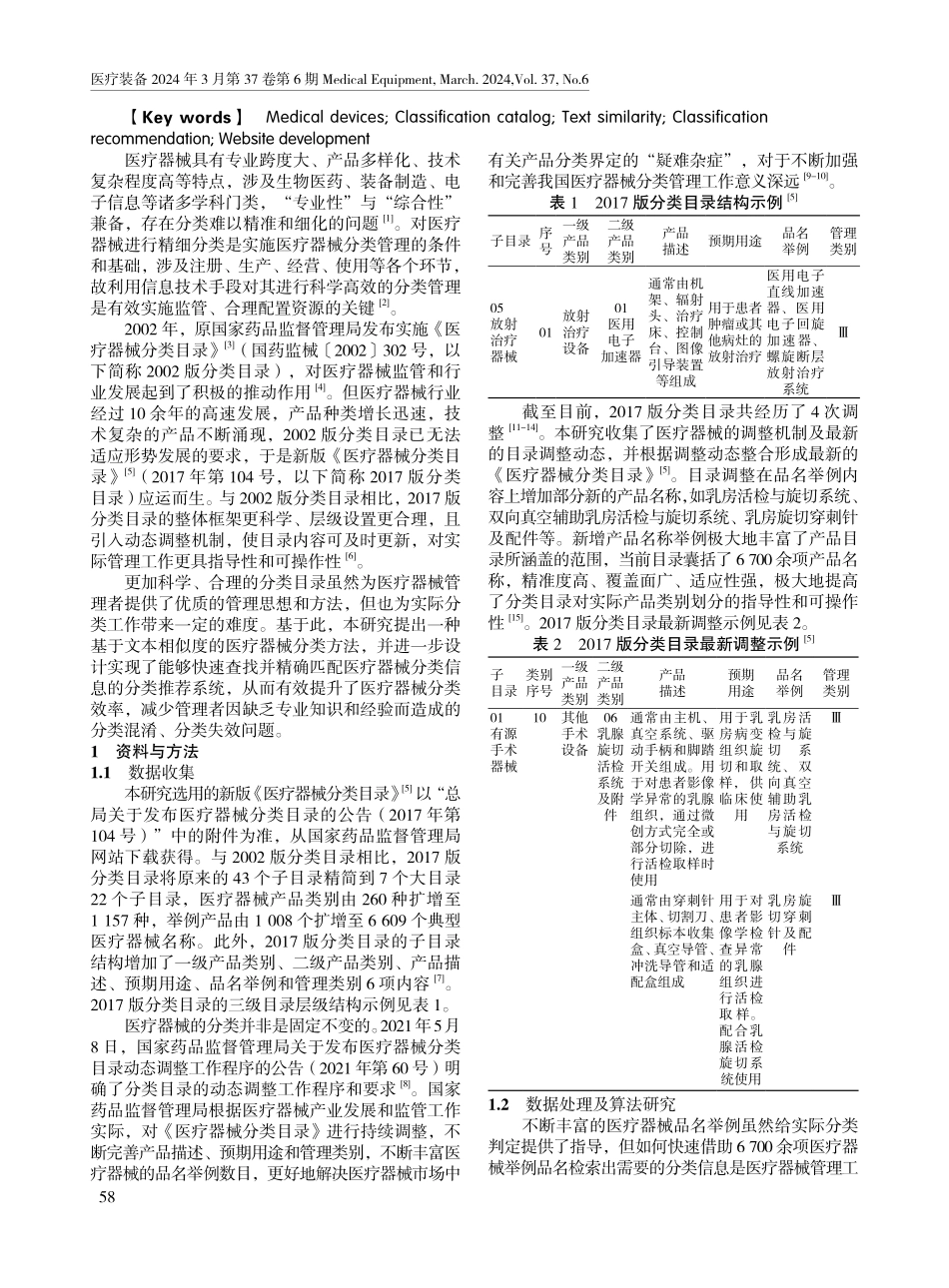 基于文本相似度的医疗器械分类推荐系统.pdf_第2页