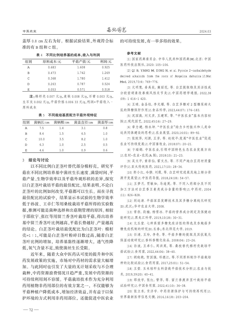 基于中医农业思想利用白芷茎叶栽培平菇试验研究.pdf_第3页