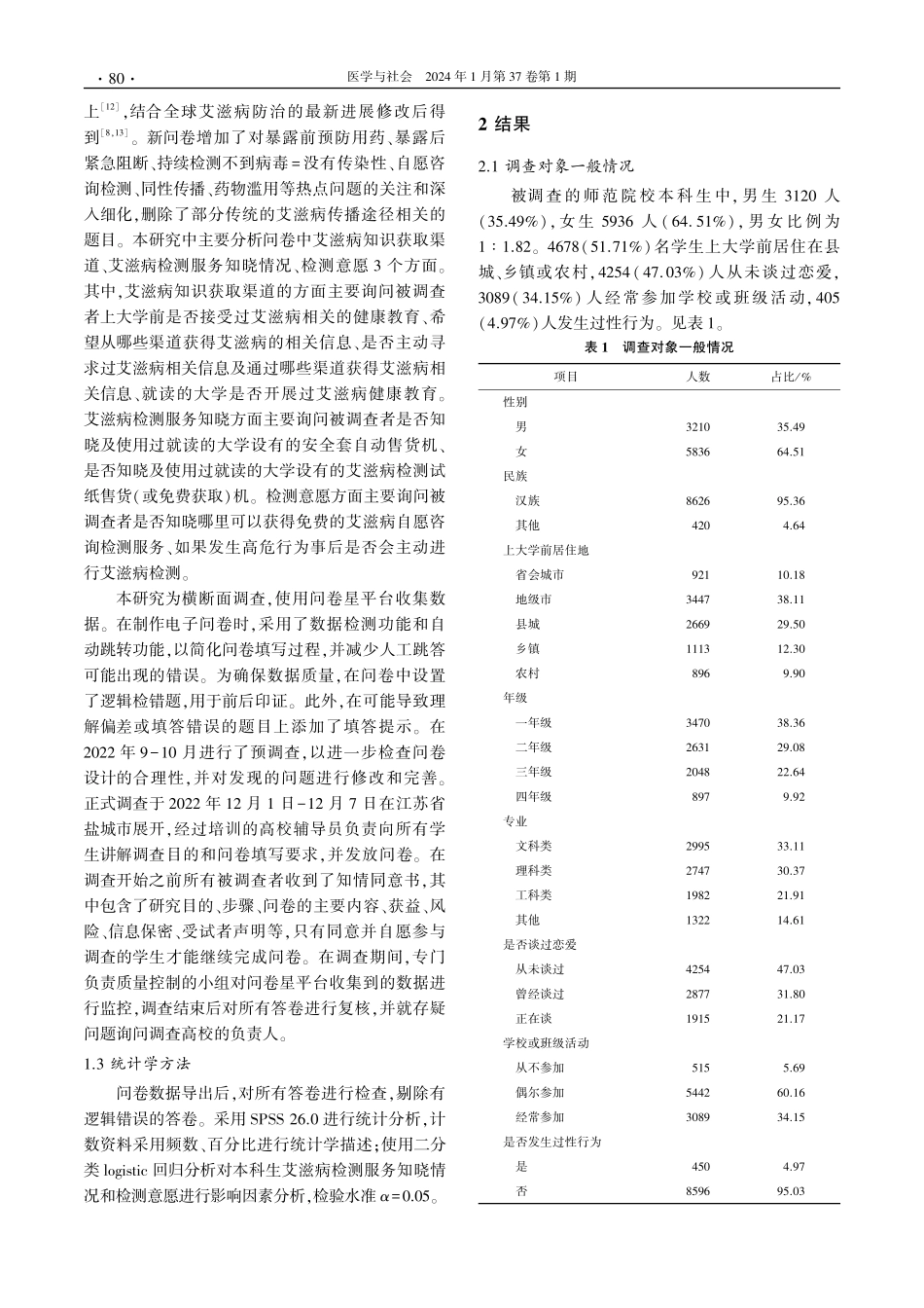 江苏省盐城市某师范院校本科生艾滋病检测服务知晓情况及检测意愿调查.pdf_第3页