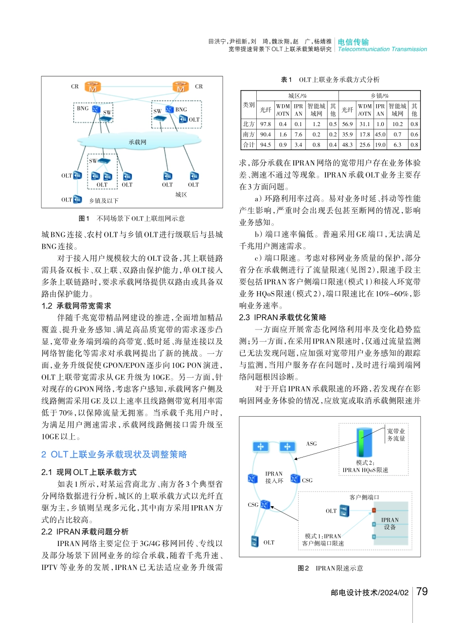 宽带提速背景下OLT上联承载策略研究.pdf_第2页