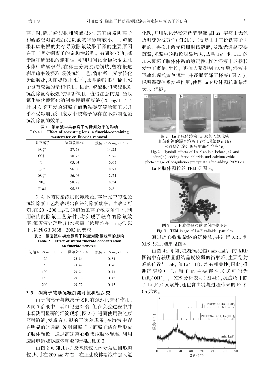 镧离子辅助混凝沉淀去除水体中氟离子的研究.pdf_第3页