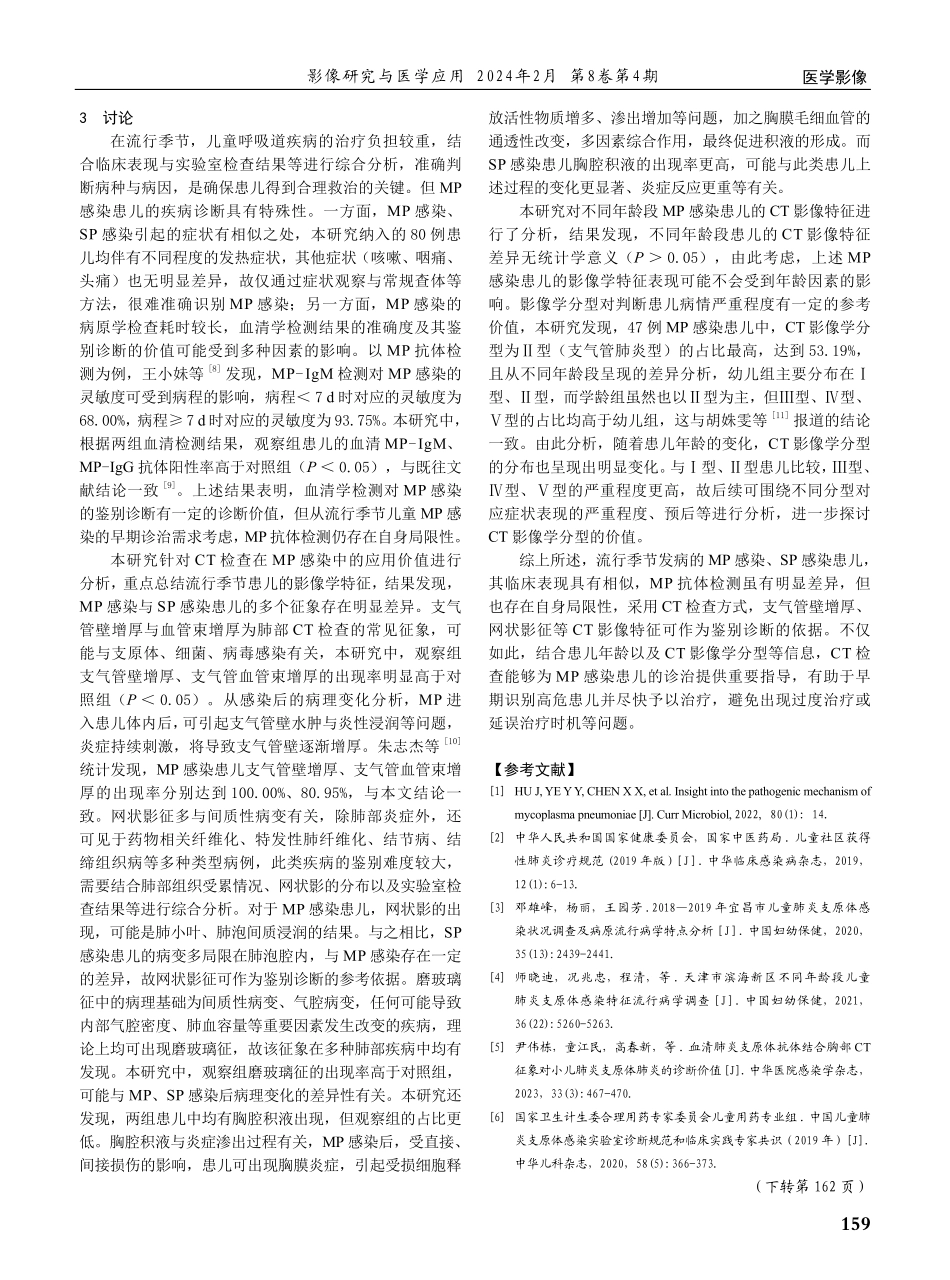 流行季节儿童MP感染的CT影像特征及影像学分型.pdf_第3页