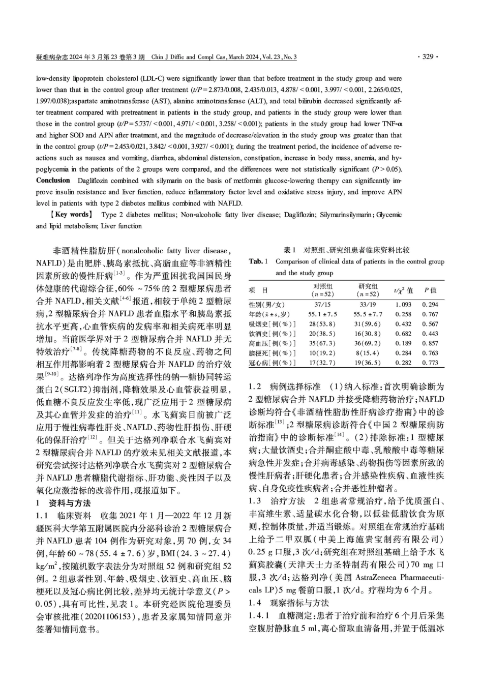 达格列净联合水飞蓟宾治疗2型糖尿病合并非酒精性脂肪肝患者疗效分析.pdf_第2页