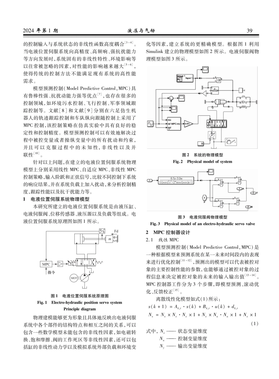 电液位置伺服系统的MPC控制仿真分析.pdf_第2页
