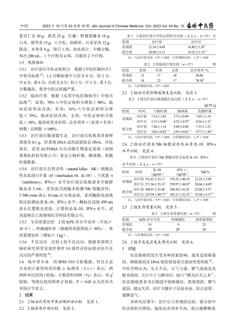 健脾解毒方对结直肠癌术后脾虚证疗效、免疫功能及肠道微生态的影响.pdf_第3页