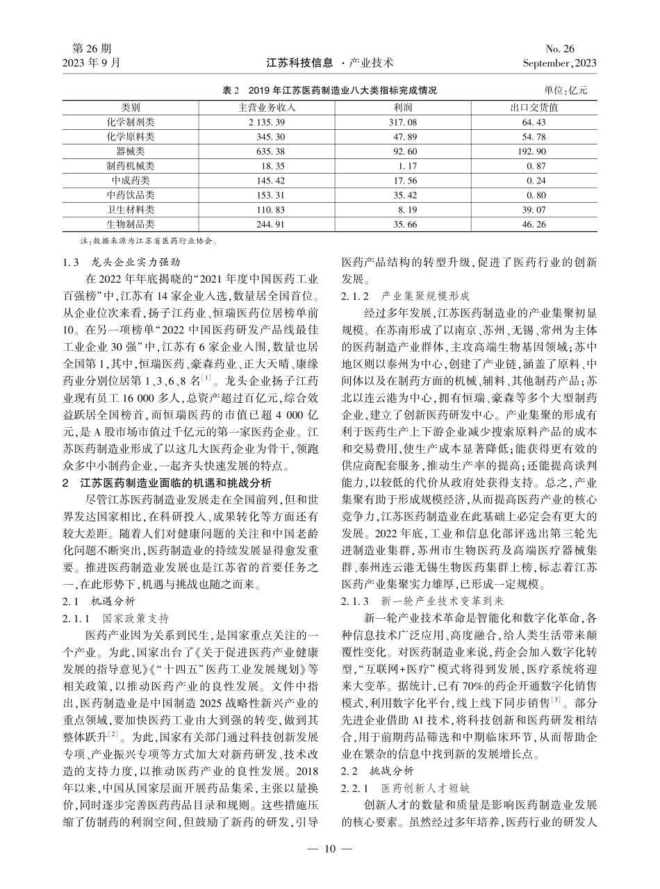江苏医药制造业创新发展的对策思考.pdf_第2页