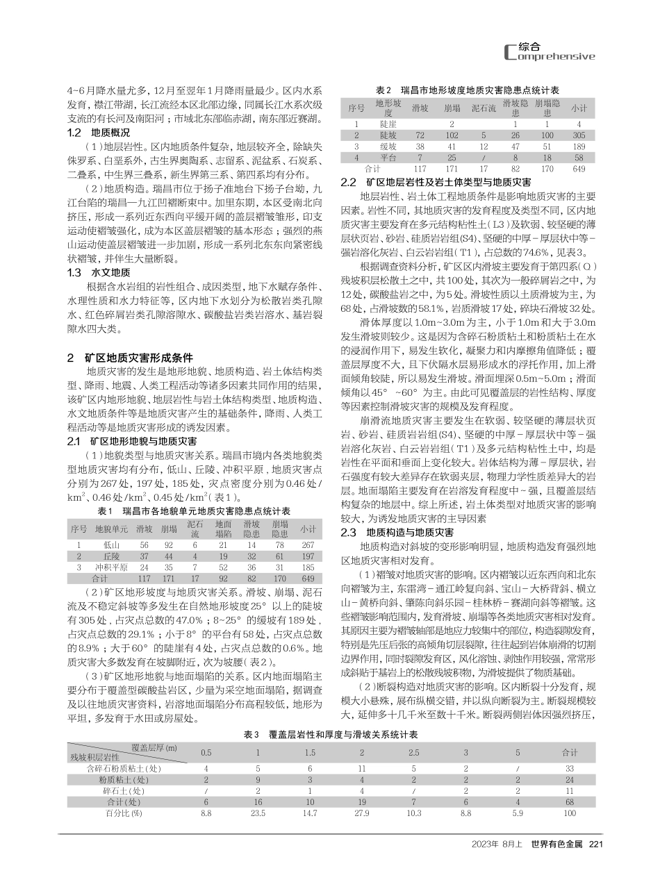 江西瑞昌市露天开采矿区地质灾害形成条件研究.pdf_第2页