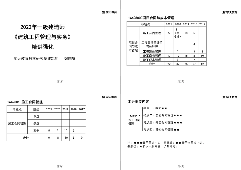 第45讲1A425010施工合同管理-黑白打印版.pdf_第1页